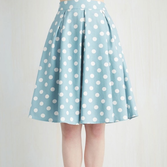 Modcloth Dresses & Skirts - Blue Polka Dot Skirt